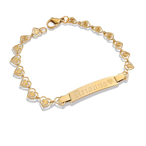 Tina&Co Personalized Name Bar Bracelet Gold Bar Bracelet Gift for Mom Bridesmaid Birthday Graduation Girl Friend