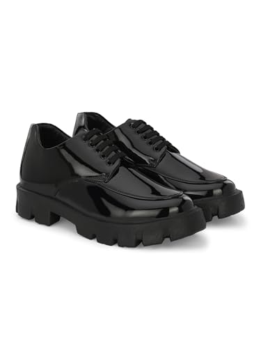 Image of Leo Stylish Patent Chunky Casual Shoes for Casual & Formal Purpose