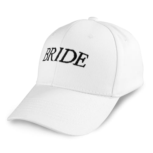 Mikovivi Bride Baseball Hat, Bachelorette Party Baseball Cap Beach Hats for Women Cute Hats for Bridesmaids Bride to Be Gift Engagement Party Supplies for Adults Teenager (White)