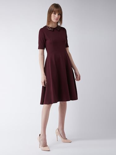 Image of Miss Chase Women's Comfortable Round Neck Sleeveless Striped Midi Bodycon Dress with Zipper