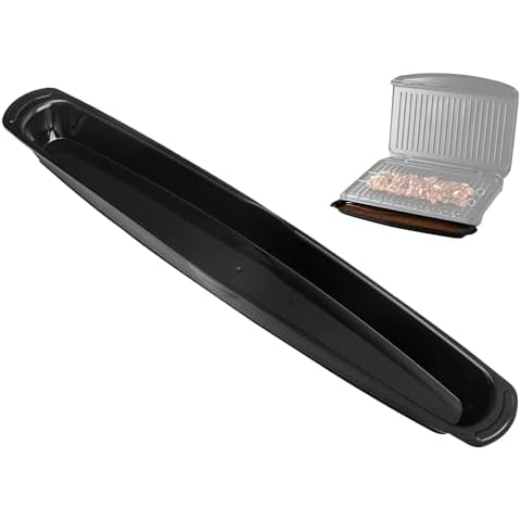 FancyTark 【14.5" Long】 Grill Oil Grease Catcher Drip Tray Pan for Ge-orge Foreman Grill Replacement - Black Cover