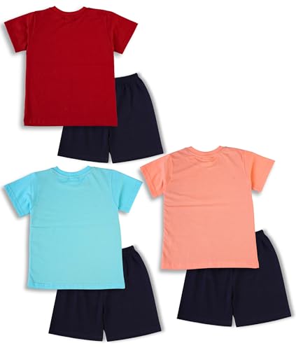 Image of Naavai Kids Cotton Boys And Girls T-shirts And Shorts Set Dress /Pack Of 3 / Baby Boys Set Dress /Boys Clothing Set Summer Combo Pack /Multicolor /Kids Boys Dress t-shirts