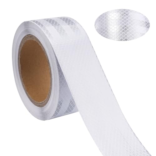 TESSTSY Bande Réfléchissante Autocollante, 5cm x 15m Bande Réfléchissante Voiture, Band Reflechissant Autocollante Voiture, Band Réfléchissant...
