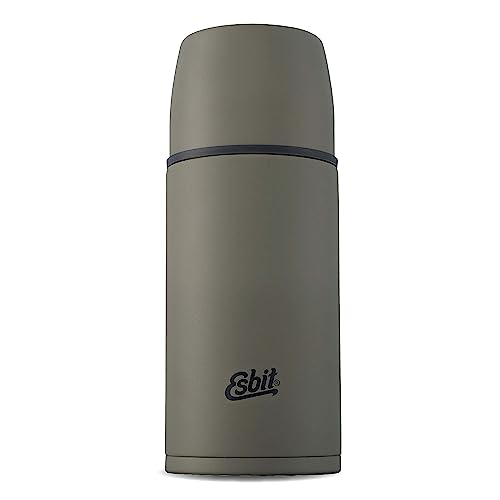 Esbit Classic Isolierflasche 500ml - Thermoskanne für warm & kalt - Thermosflasche mit 2 Bechern - Trinkflasche Edelstahl - Auslaufsicher - Olivgrün