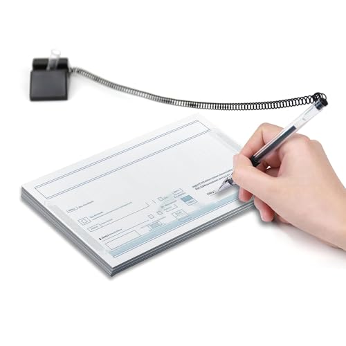 Leddy Bolígrafo de gel con base adhesiva y soporte orientable 180°, punta 0,7 mm, escritura fluida para oficina, banco, escuela, escritorio, estación de trabajo