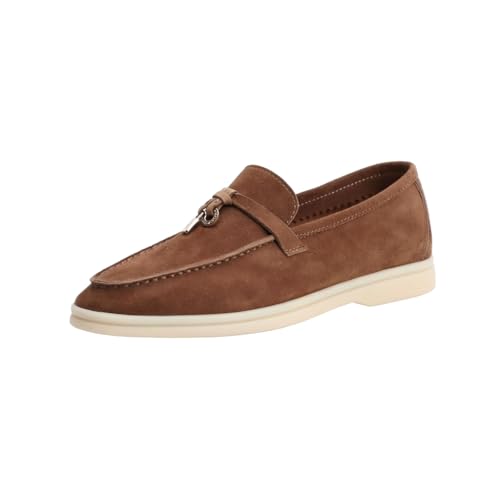 Image of Women's Summer Charms Suede Loafers - Premium Sheepskin Unlined Upper,Classic or Styles with Metal Detail for Casual, Office, Travel & All Day Wear