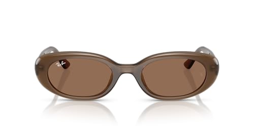 Ray-Ban RB4441D Oval Sunglasses, Opal Brown/Dark Grey, 53 mm