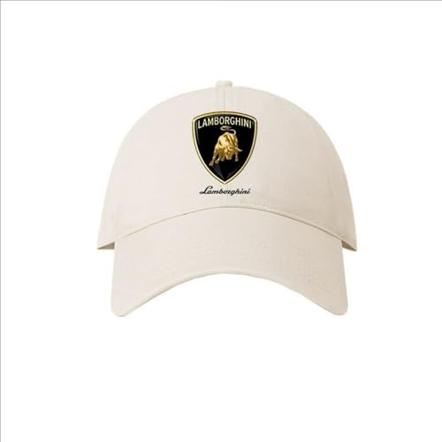 PHOENIX95 Cappello per Lamborghini, Simple y Elegante Tamaño Ajustable Gorra Unisex Adulto,Beige