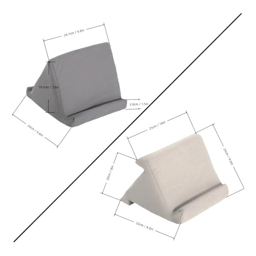 Image of Stand Pillow Wedge-Shaped Resting Wedge Hands Mobile Accessory for Reading, Viewing Dark Gray 3-Sided