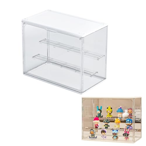 Siyecioa Vitrinas para Colecciones Vitrina Cristal Expositora Metacrilato, Caja de Exhibición de Acrílico Transparente, Vitrina de Muñecas con Puerta para Figuras Coleccionables (30×24×17.9cm)