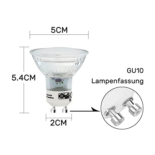 Homefire 10er GU10 LED Glühbirne Warmweiß Leuchtmittel 4W Glühlampe PAR16 Einbaustrahler Abstrahlwinkel 120 ° Strahler Spot 3000K Küchenlampe Deckenstrahler für Deckenspot Wandspot Wohnzimmer