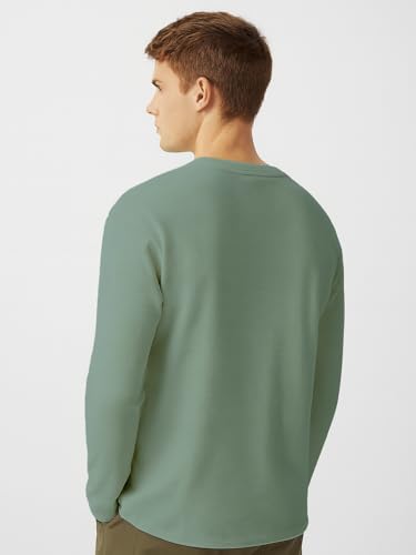 Image of Nobero Ottoman Texture Full Sleeve T-Shirt for Men | 240 GSM Regular fit Tshirt for Men | Casual Wear