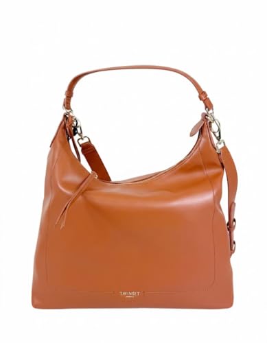 FINITURA LISCIA: Realizzata in ecopellepelle di alta qualità dalla texture liscia e setosa, questa borsa hobo incarna l'eleganza senza tempo e la maestria artigianale del brand Twinset Milano.