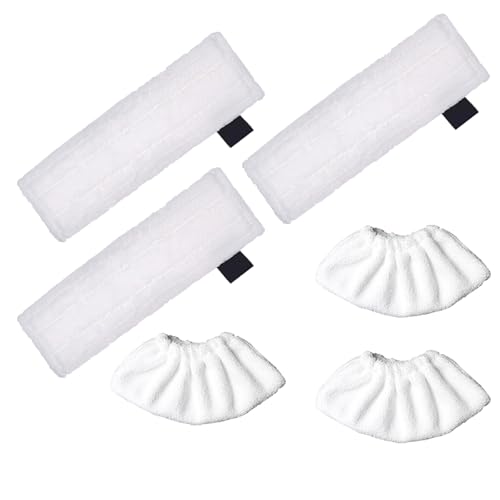 SaferCCTV 6PCS Accessories Microfibre Cloth Set Compatible with Karcher SC1 SC2 SC3 SC4 SC5 Steam Cleaner Floor Nozzle Wipes Covers Replacement Parts