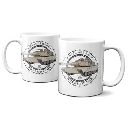 Mug de cerámica 11 oz con diseño tanque M1A2 Abrams miniatura 2