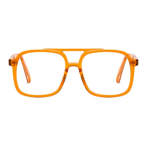 Image of FEISEDY Aviator Blue Light Blocking Glasses Fake Nerd Clear Oversized Square Computer Glasses TR Frame B0158