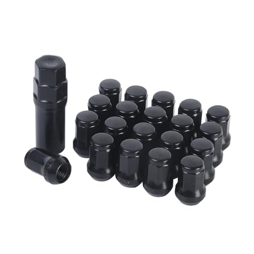 Yizhet Radmuttern M12 x 1,25, 20 x Radmutter geschlossen Kegelbund 60° SW 19mm für Aluminium und Stahlfelgen, aus Kohlenstoffstahl, kompatibel mit Chrysler Ford Focus Land Rover Opel