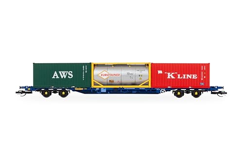 Wagon porte-conteneurs Hornby TT:120 TT6030 Touax KFA pour éviter les déraillements de vos trains