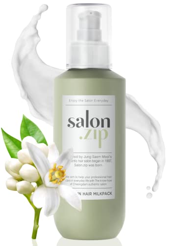 JUNG SAEM MOOL OFFICIAL Salon.ZIP Protein Hair Treatment Pack - 6.8 fl oz (200 ml) | Korean Beauty | Hair Essence Cream for Damaged Hair