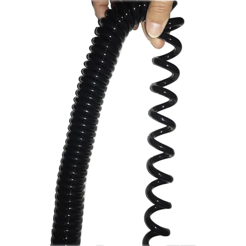 Cable espiral telescópico con resorte, 4 Core Telescopic Shield Spiral Cable 22AWG 0.3mm Square Spring Wire Copper Core(Stretch 7 Meter 4core 0.3mm square)
