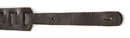 OVATION Guitar Strap Leather Premium - Signature "Leaf" - Black - Embossed leaf design - Handmade - Image 4