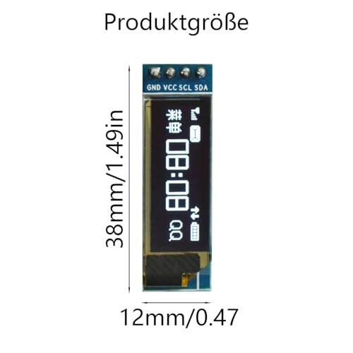 GERUI 3 stück 0,91-Zoll OLED LCD Anzeigemodul Bildschirm Winziges Modul IIC 128×32 LCD Anzeigegerät kompatibel mit kompatibel mit Arduino und anderen Mikrocontollern, 3,3v-5V Weiß