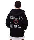 [Avirex] [アヴィレックス] VARSITY LOGO SWEAT ZIP UP PARKA バーシティ ロゴ スウェット ジップ アップ パーカー メンズ XL 010 ブラック 783-4931002
