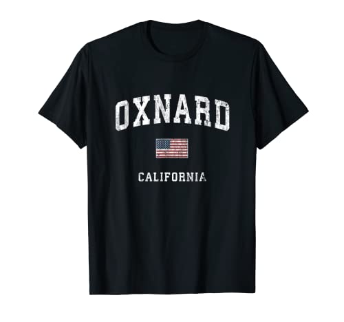 Oxnard California CA Vintage Bandera Americana Diseño Deportivo Camiseta