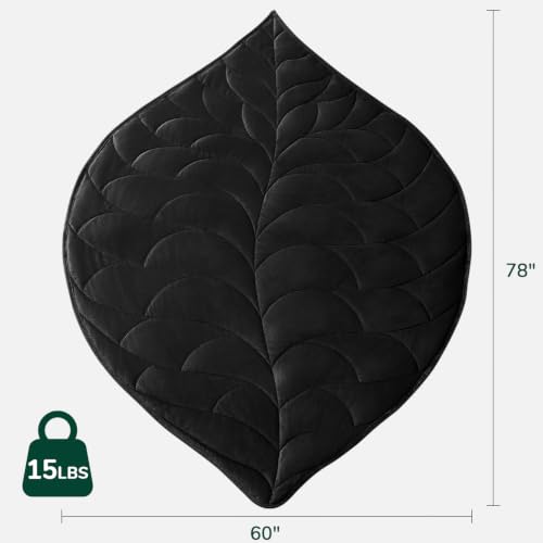 Image of Weighted Blanket for Adults, 10 lbs, 60 inch x 78 inch, washable Blankets, Black | Soft Queen Size Heavy Blanket, Large Weighted Blankets with Glass Beads for Stress Relief and Sleep Promotion