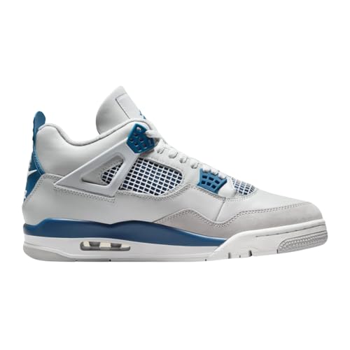 NIKE Air Jordan 4 Retro Mens Size-14, Off White/Military Blue