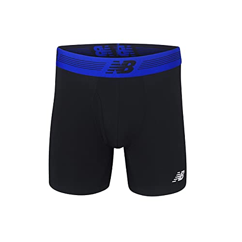 Image of New Balance Men's Performance Boxer Briefs with Fly, Breathable Stretch Underwear, Moisture Wicking, Soft Waistband (3 Pack)