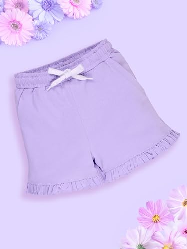 Image of KiddoPanti Girls 100% Cotton Bottom Hem Frill Hot Shorts