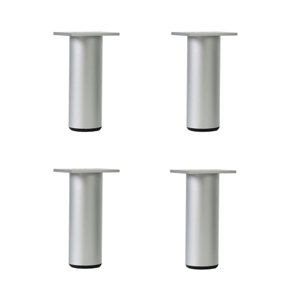 4 pz Gambe per Mobili, Gambe Regolabili Altezza Mobili in Metallo con Viti Gamba Divano Leg Armadietto Piedi Guardaroba per Mobili per la Casa (Nero/Argento)(Color:Silver,Size:30cm)