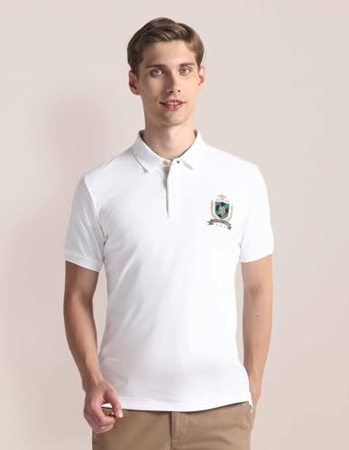 Image of Ribbed Collar Solid Polo Shirt