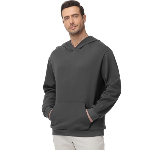 Men’s Hooded Sweatshirt – Lightweight Cotton Pullover Hoodie, Solid Color Long Sleeve for Casual and Layering2