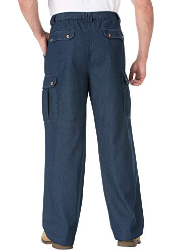 Kingsize Men's Big & Tall Knockarounds Full-Elastic Waist Cargo Pants - Big - 2Xl 38, Olive Green #TOP5