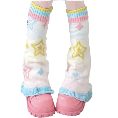 Zenrave Mcbling Leg Warmers Gyaru - Shoujo Girl Jojifuku Jirai Kei Clothes Scenecore Fashion Cutecore Decora Y2K 2000s (candy,one size fits all)