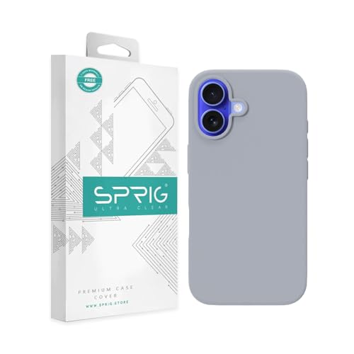 Image of SPRIG Compatible with iPhone 16 Premium SilkTone (Liquid Silicone) Back Cover Drop Tested Shock Proof Mobile Case for Men, Women, Boys and Girls with Camera Protection (Blue Grey)