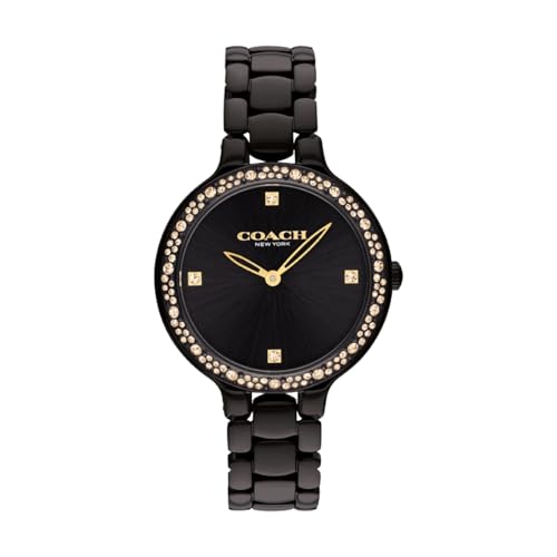 Coach Chelsea Qtz Basic Black Round Dial Womens Watch|Ionic Plated Black Steel Material|Black Color Band - 14504352 (B0D924GY33) Amazon Price History, Amazon Price Tracker