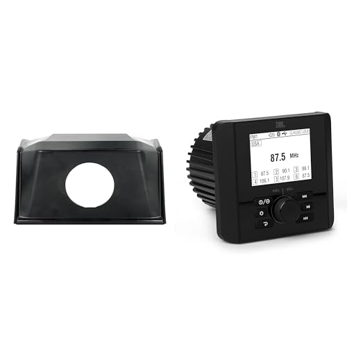 JBL JAM3000 Gauge-Mount Marine Receiver with AM/FM, High Power Output, Bluetooth with SPXRZRDASH2 Polaris RZR 2019+ 3” Aftermarket Multimedia Dash Kit