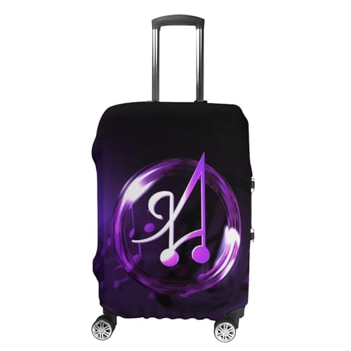 Purple Music Symbol Luggage Cover, Elastic Luggage Protector Fits 19-32in Suitcases, Washable & Anti-Scratch Suitcase Cover for Men Women S