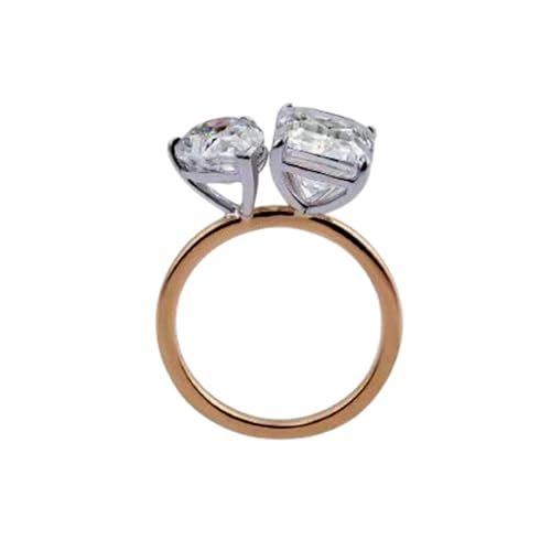 Bague de fiançailles moissanite DEF-VVS en argent plaqué or 14 carats