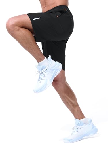 Mens Athletic Shorts Running Shorts Quick Dry Workout Shorts 7"/ 9" Lightweight Gym Basketball Shorts Zipper Pockets2
