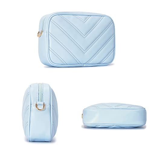 Image of Herald Quilted Small Crossbody Bag with Coin Pouch for Women | Lightweight, Vegan Leather, Trendy Style, Detachable Mini Pouch, 2 Size Cross Body Handbags with Wide Strap for Daily Travel