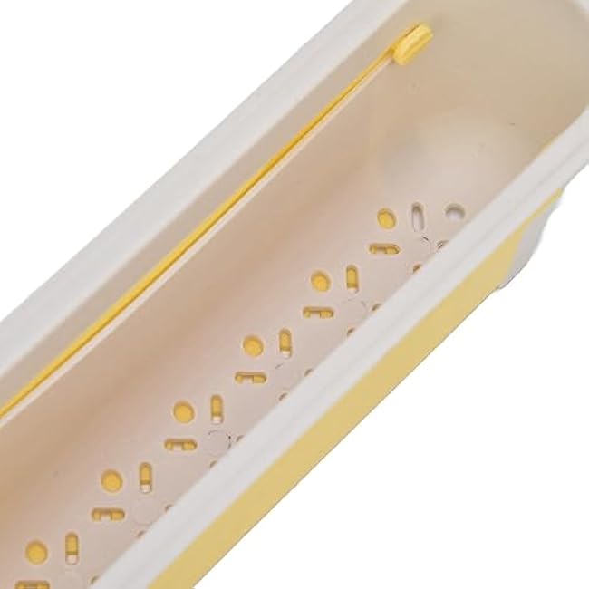 Telescopic Sink Storage Rack, Adjustable Retractable Sink Drainer with Bracket Large Capacity Expandable Organizer for Kitchen (Yellow)