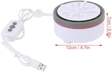 Miniatura 6 de Diydeg Mini lavadora, lavadora de turbina portátil alimentada por USB para fregadero con 3 ajustes de temporizador, 2 modos de lavadora turbo para