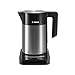 Bosch TWK7203 Hervidor de agua de acero inoxidable, selector táctil de temperatura, capacidad para 1,7 L, 2200 W, color gris y negro
