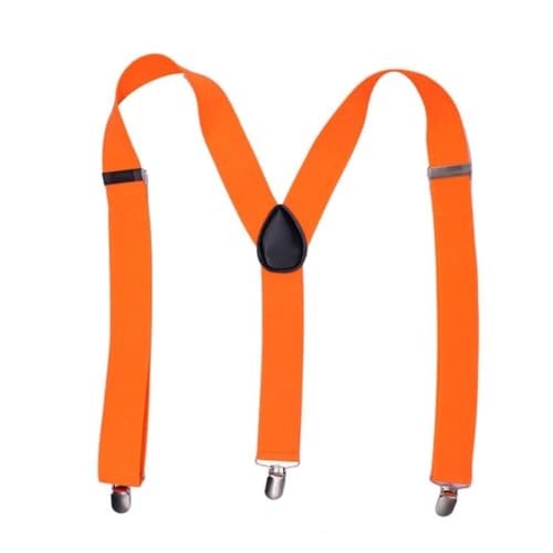 Image of LPLYAA Mens Suspenders Adjustable Elastic Y Back 3 Metal Clips Braces For Work (Color : Orange)