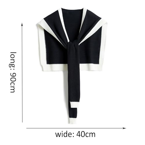 Women Sweater Shawl Wraps Y2K Knitted Tie Up Knotted Shoulder Cape Casual Travel Scarf Tops Trendy Streetwear2