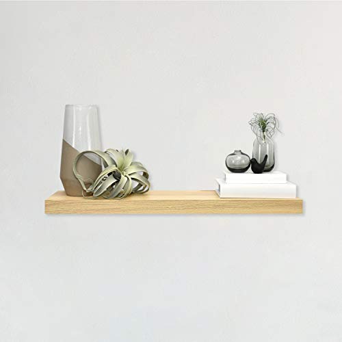 Image of MCS Floating Shelf, Room Decor Wooden Shelf, Natural Woodgrain, 36 x 8 Inch